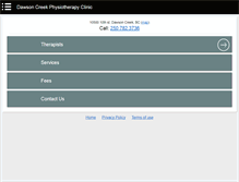 Tablet Screenshot of dawsoncreekphysiotherapyclinic.com
